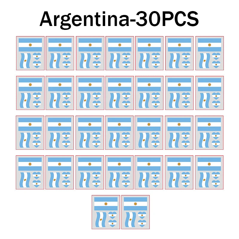 Waterproof Flag Tattoo Stickers – Brazil, USA & Germany Fans