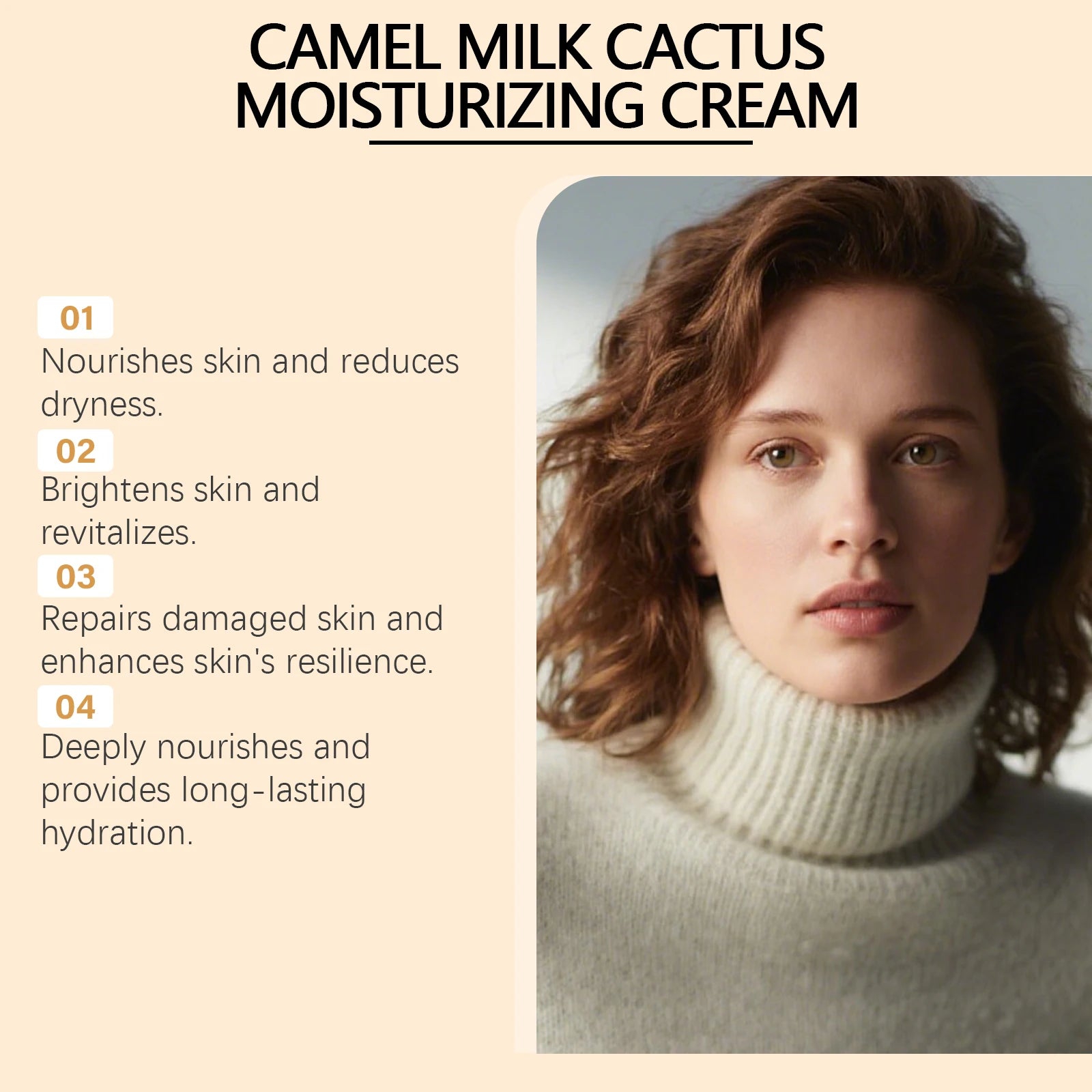 Radiance Moisturizing Face Cream With Cactus Camel Milk Extract Deep Hydration Lock Gentle Formula Winter Skincare Daily Use Peaceful Pleasures Health and Wellness