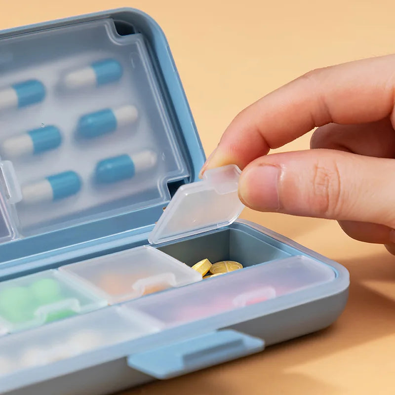 1pc Portable Sealed Pill Storage Box Compartment Portable Mini Pill Box Travel Pill Case Medicine Container Peaceful Pleasures Health and Wellness