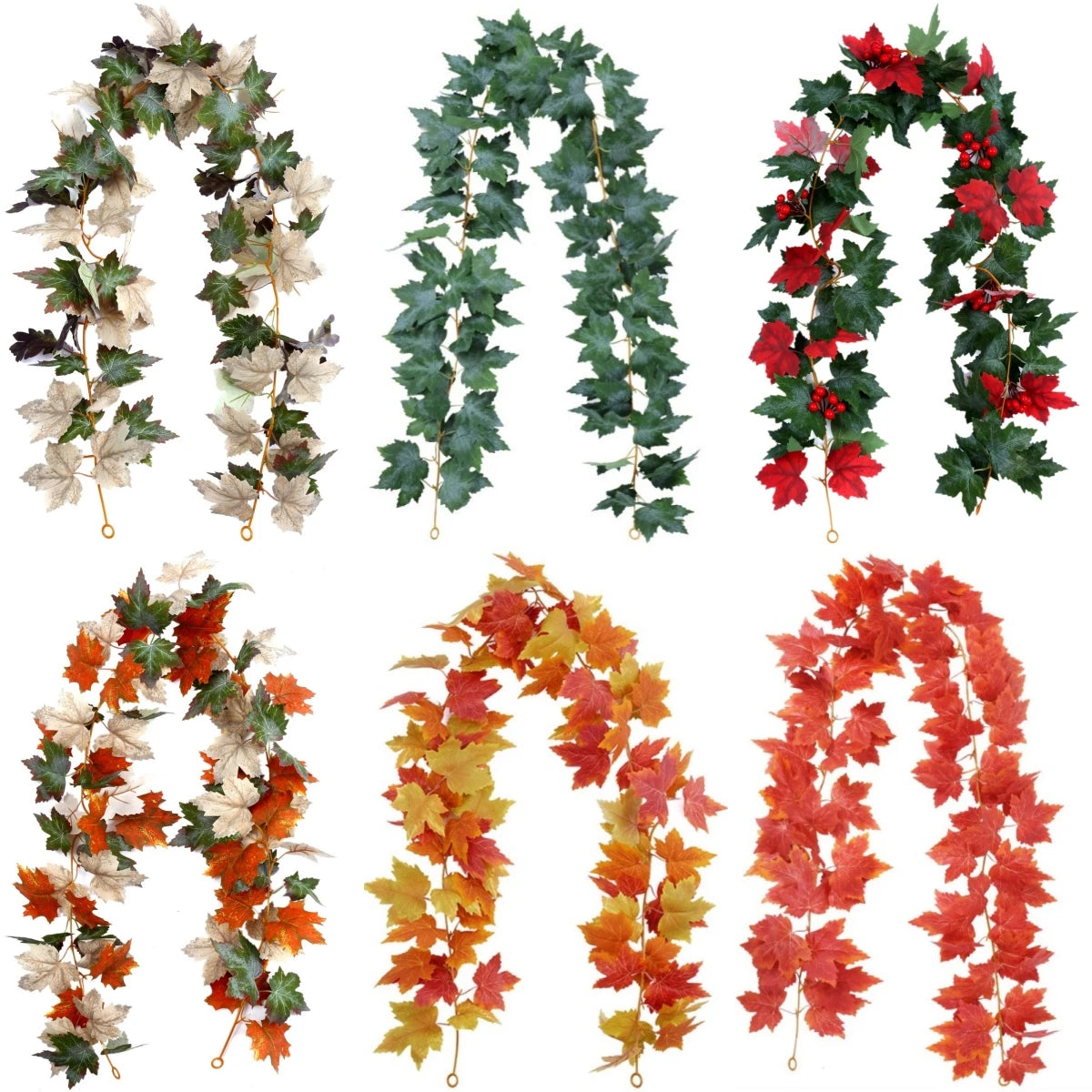 Artificial Maples Leaves Fall Leaf Vine Garland Hanging Vines Home
