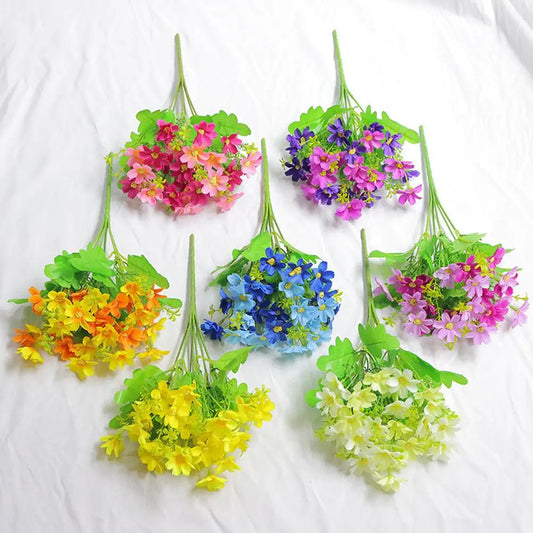 Artificial Silk Daisy Bouquet – Fake Wildflowers for Home & Wedding Artificial Flower Bouquet Oasis Select