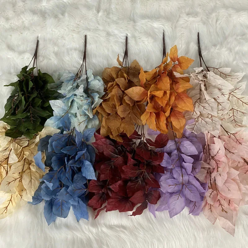 Silk Rose Leaf Artificial Plant Stems | Set of 4 | 57cm