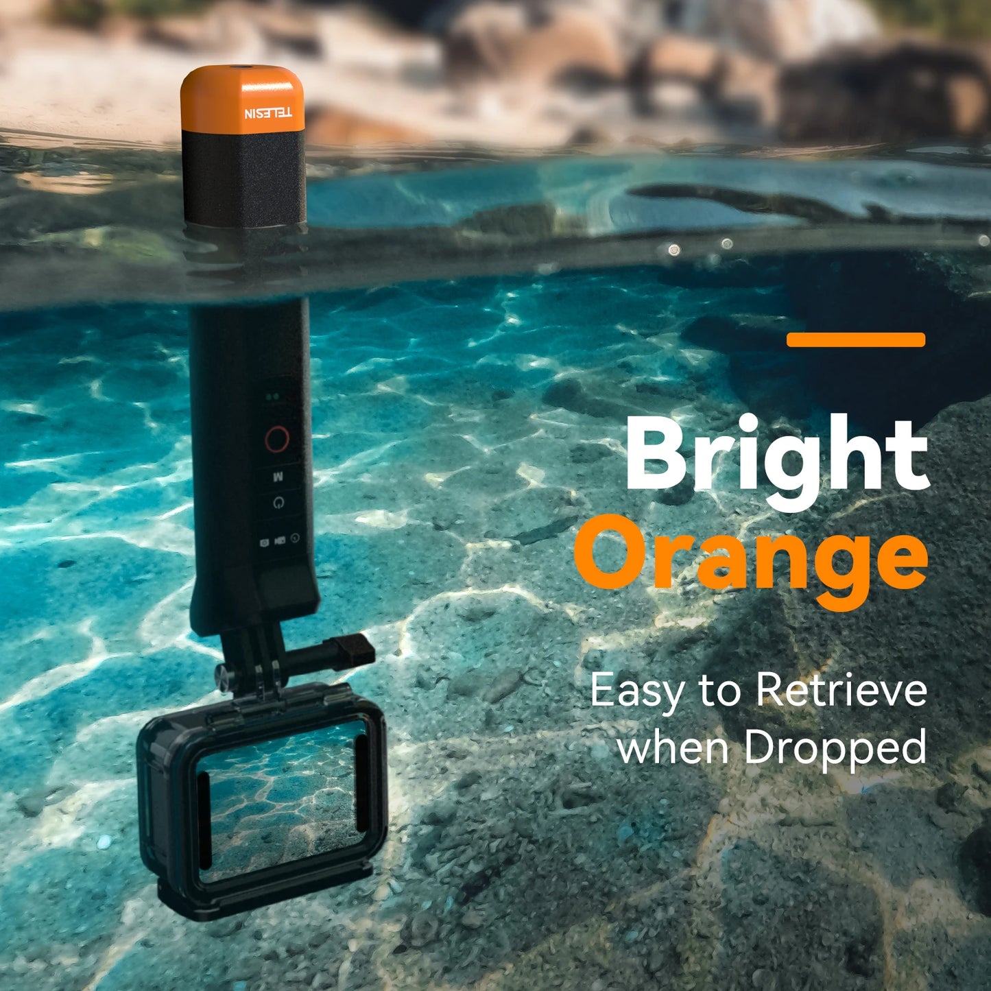 TELESIN Buoyancy Bar Selfie Stick Waterproof Selfie Stick for Gopro Hero 9 10 11 12 with Hand Strap Wireless Remote Control Peaceful Pleasures Health and Wellness
