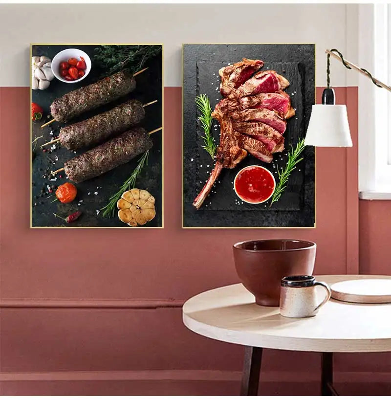 Spices Peppers Herbs Kitchen Canvas Wall Art | HD Unframed Print
