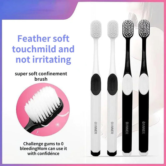 2pcs Adult Soft Bristle Toothbrush Square Hole Wide Head Color Toothbrush Special For Sensitive Gums To Protect Oral Health Peaceful Pleasures Health and Wellness