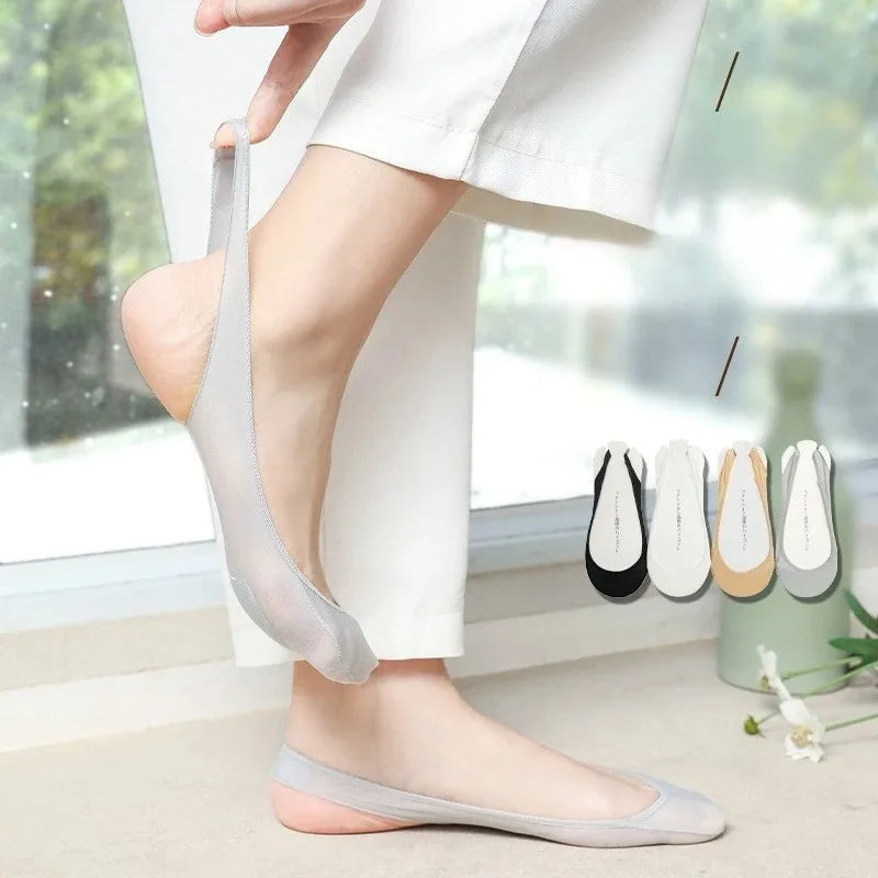 Women's Invisible No-Show Socks | Anti-Slip Ice Silk Low Cut