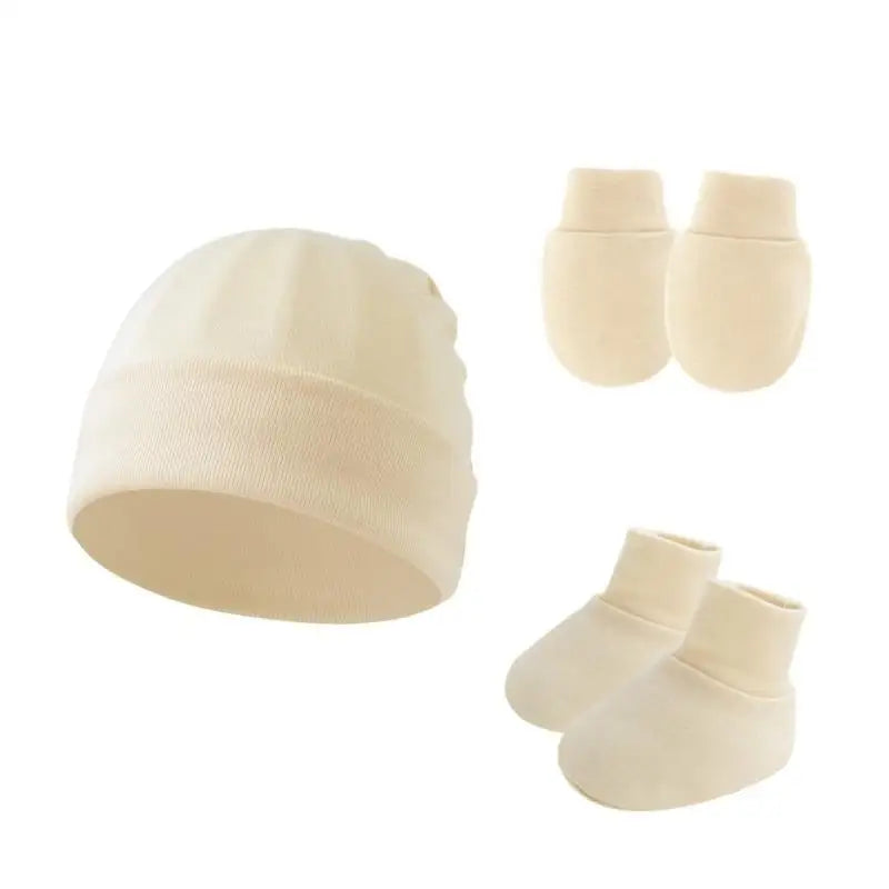 Newborn Baby Hat Gloves & Booties Set – Soft Cotton 0–9M