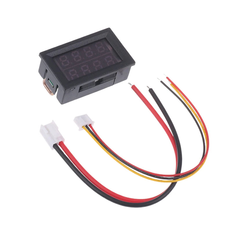 Mini DC Voltmeter Ammeter 0-100V 10A Dual LED Display Panel Meter