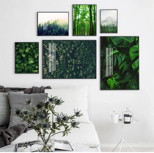 Nordic Forest Fog Mountain Canvas Wall Art | Unframed Print Canvas Wall Art Peaceful Pleasures Health and Wellness