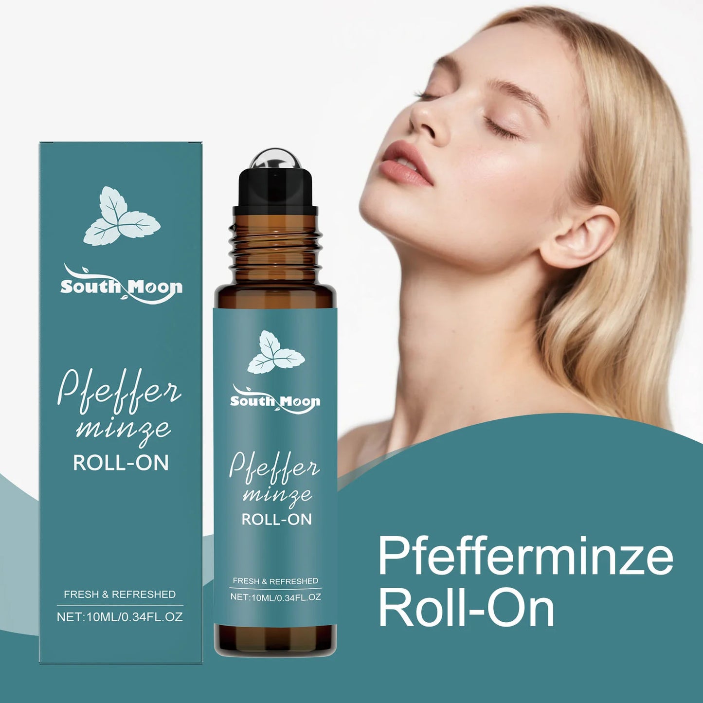 Peppermint Roll-On Essential Oil – Stress Relief & Massage