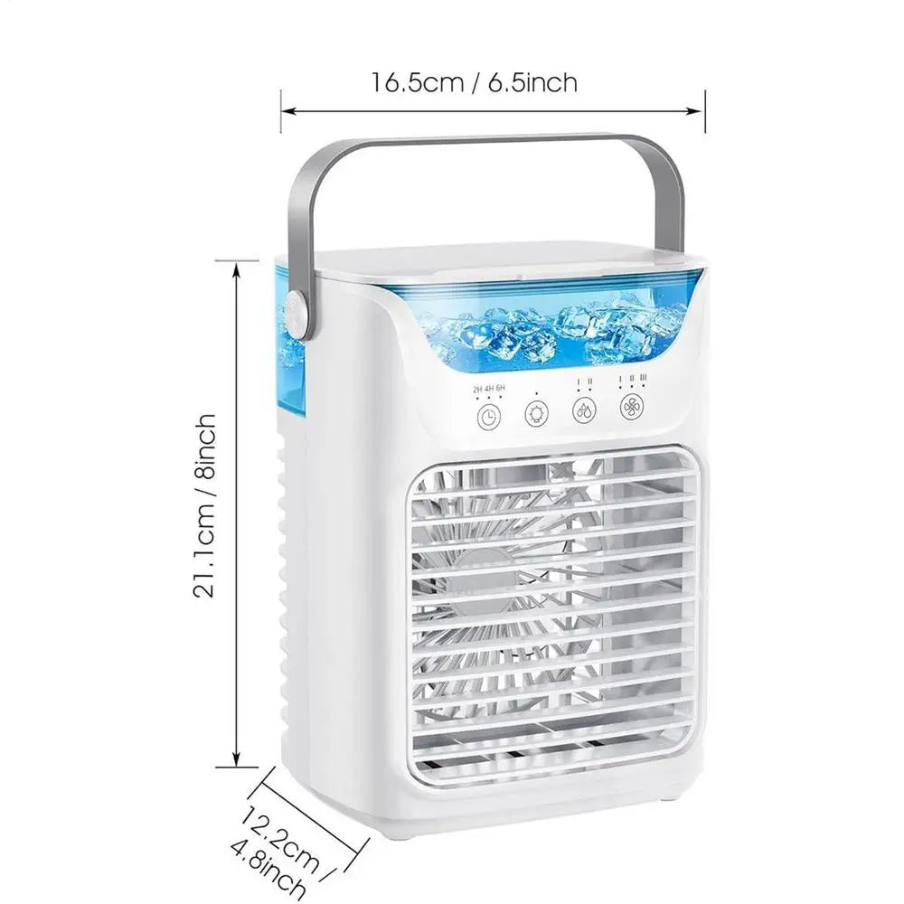 Portable AC Fan Portable Mist Water Spray Fans 3 Speed Misting Cooler Tool For Offices Bedside Patio Dorm Bedroom Table Camping Peaceful Pleasures Health and Wellness China Mainland White