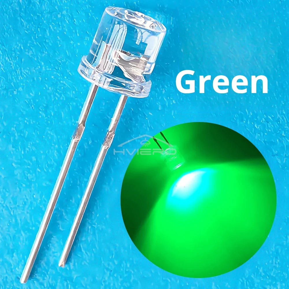 100pcs F5 5mm Flat Top Wide Angle LED Bulbs – Multi-Color DIY