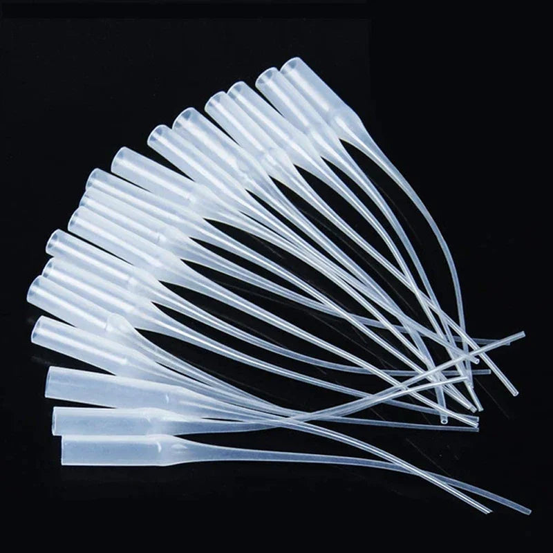 100Pcs Glue Micro-Tips Plastic Glue Bottle 502 Glue Rubber Hose Rubber Drip Tube Mouse Tail Dispensing Needle Dispensing Hose Peaceful Pleasures Health and Wellness