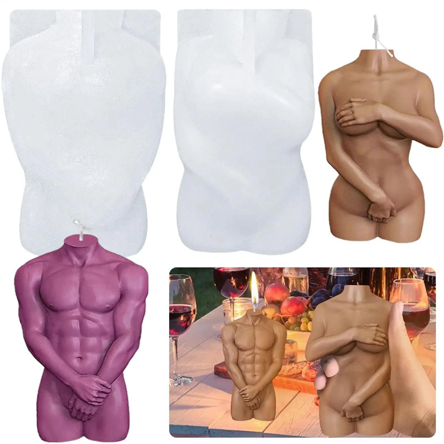 3D Human Figure Silicone Candle Mold | DIY Body Art Craft Mould Silicone Craft Mold Peaceful Pleasures Health and Wellness