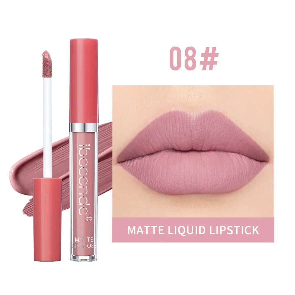 Matte Velvet Liquid Lipstick – Waterproof, Long-Lasting, 12 Shades