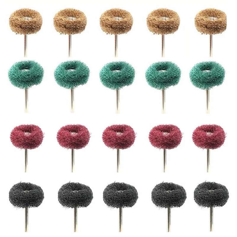 10 Mini Drill Abrasive Brush Nylon Buffing Polishing Wheel Dremel