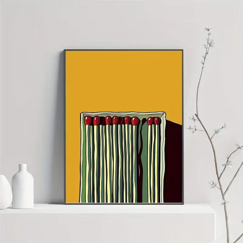 Mustard Yellow Canvas Wall Art Print | Modern Home Decor
