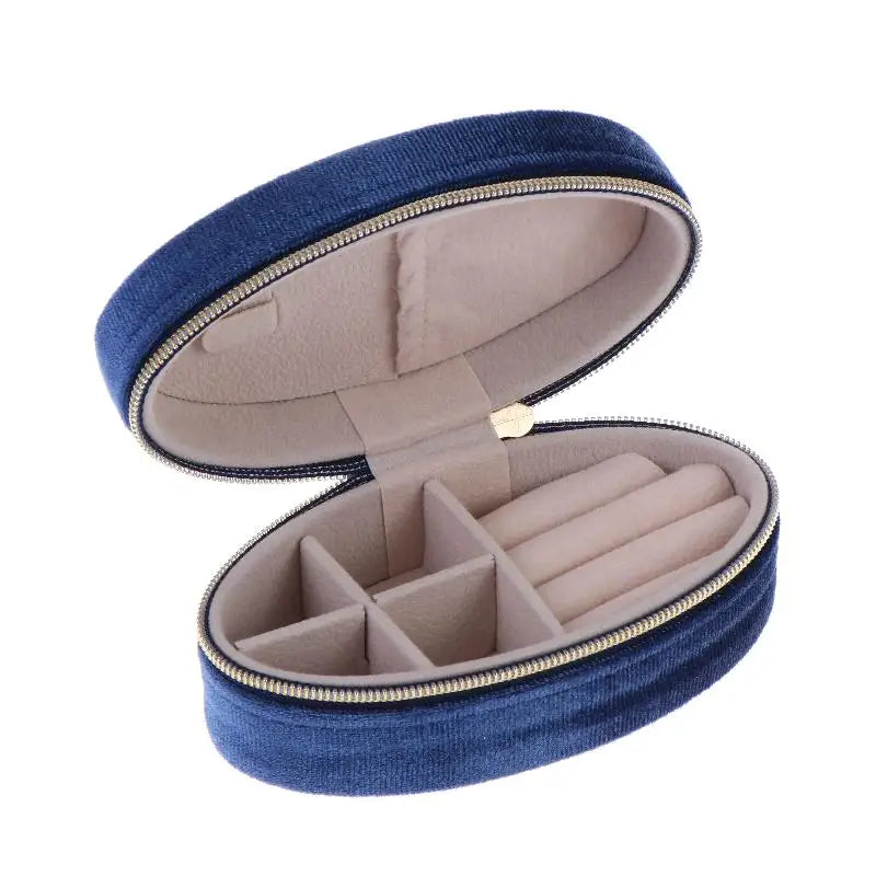 Mini Velvet Jewelry Box Oval Shape for Storage of Rings Earrings Bracelets Luxury Organizer for Home or Travel Peaceful Pleasures Health and Wellness