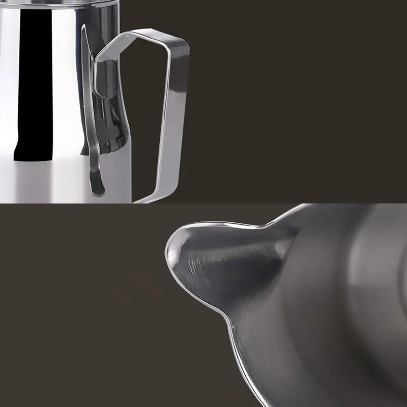 Stainless Steel Milk Frothing Pitcher Professional Milk Pitcher Jug Espresso Coffee Barista Craft Cappuccino Frother Cream Cup Peaceful Pleasures Health and Wellness