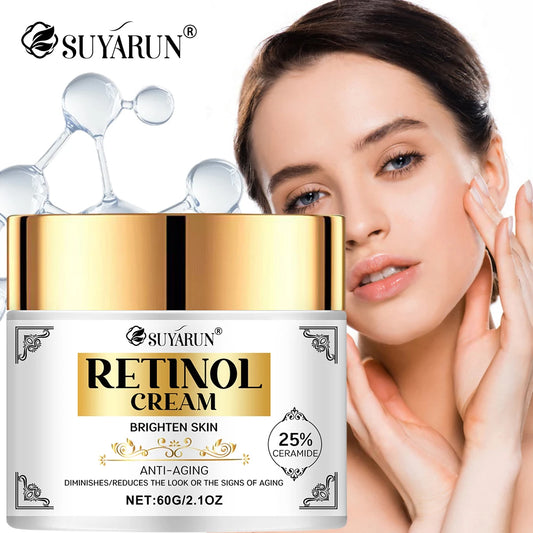 SUYARUN Retinol Anti-Aging Face Cream - Intense Hydration & Wrinkle Reduction, Vitamin Enriched Moisturizer for All Skin Types. Peaceful Pleasures Health and Wellness