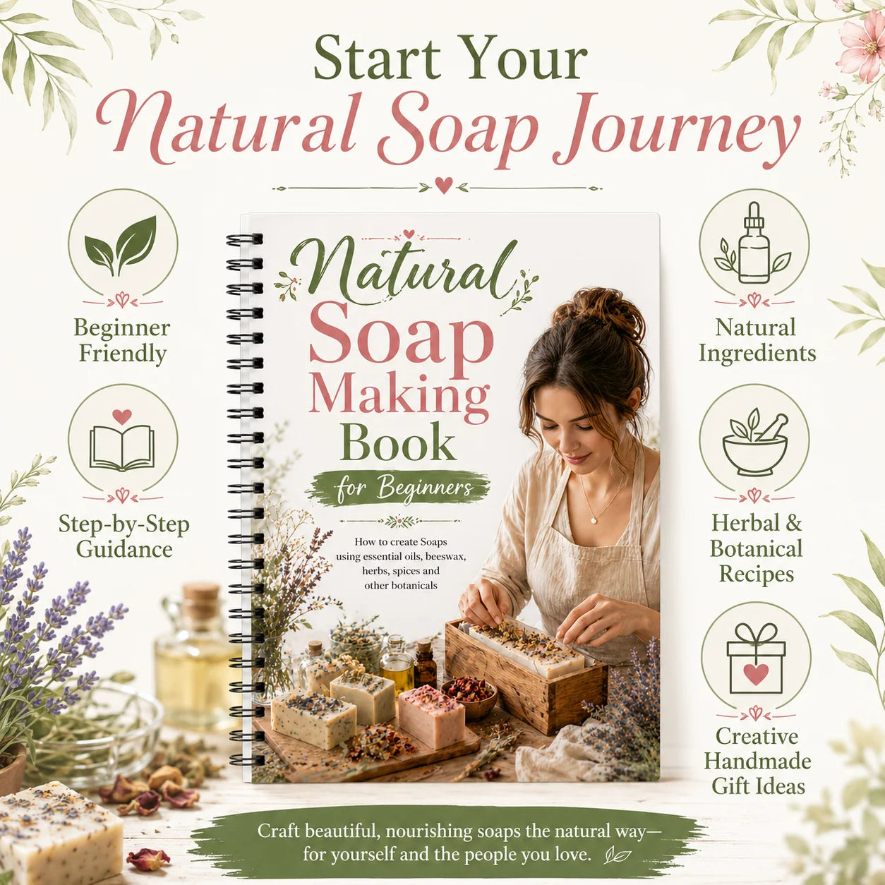 A5 Spiral Binding Natural Handmade Soap Making Guide Essential Oil