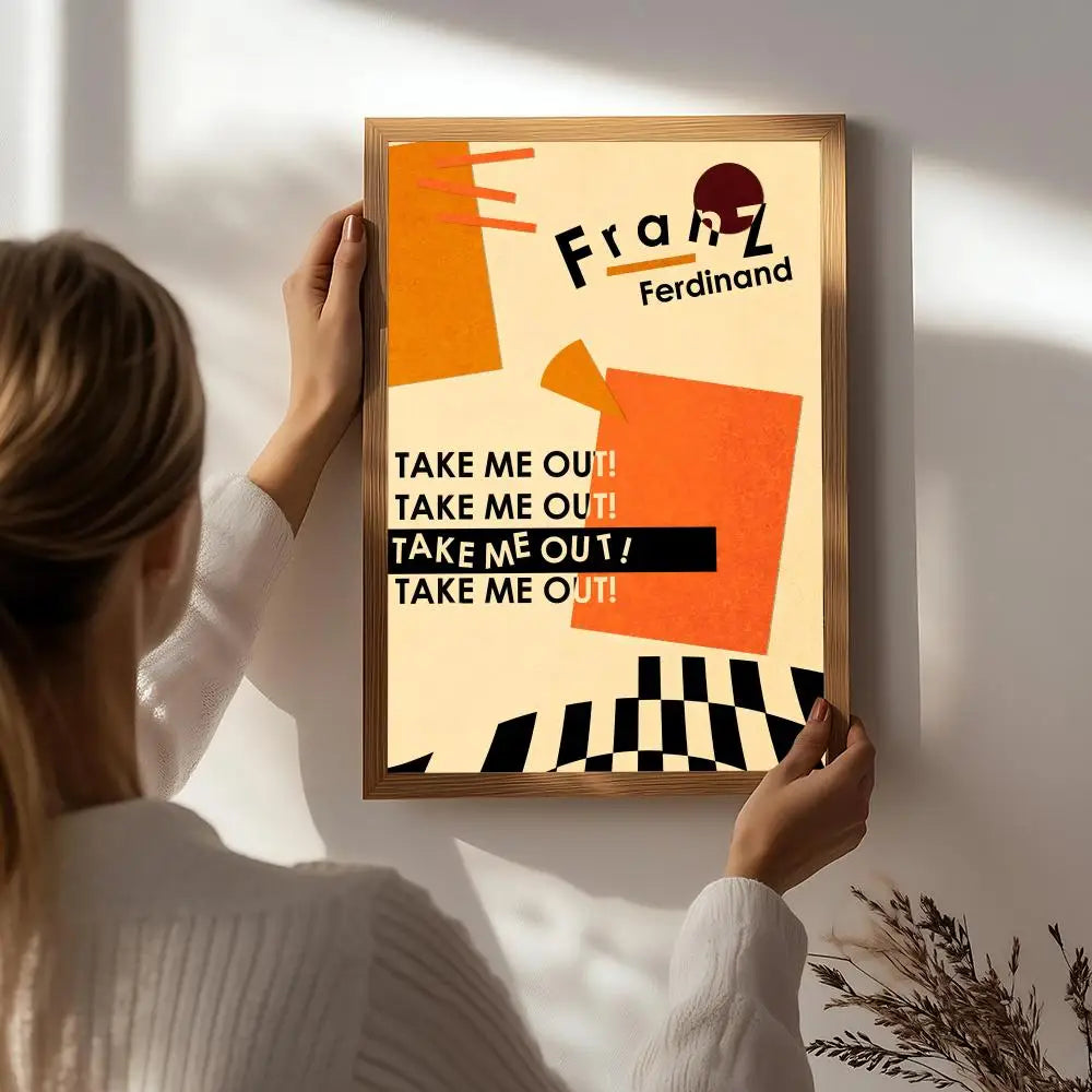 Band F-Franz Ferdinand Poster HD Self Adhesive Waterproof Wall Art Ideal for Home Office Dorm Bedroom Great Gift Peaceful Pleasures Health and Wellness White1 15X20cmNoframe