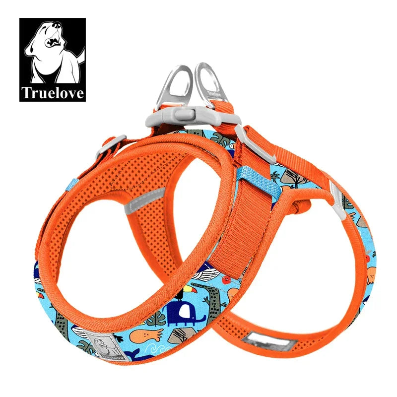 Truelove Floral Printing Mesh Harness for Dogs and Cats Small and Medium Breeds All Weather Adjustable Summer Walking TLH30131 Peaceful Pleasures Health and Wellness