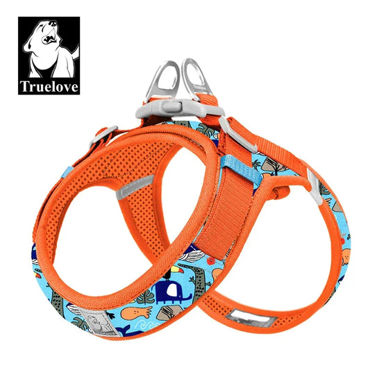 Truelove Floral Printing Mesh Harness for Dogs and Cats Small and Medium Breeds All Weather Adjustable Summer Walking TLH30131 Peaceful Pleasures Health and Wellness