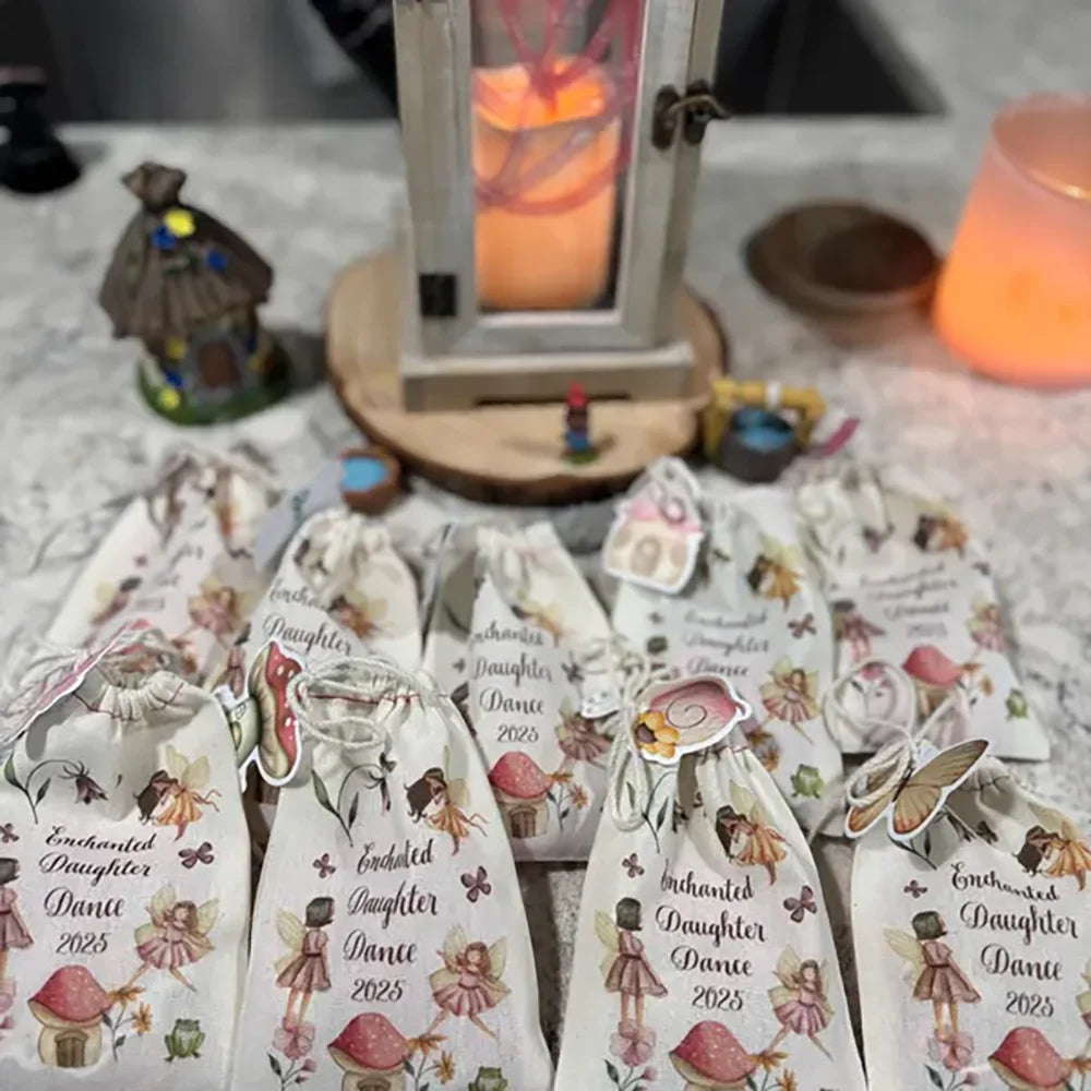 5-Pack Personalized Fairy Drawstring Gift Bags | Party Favors