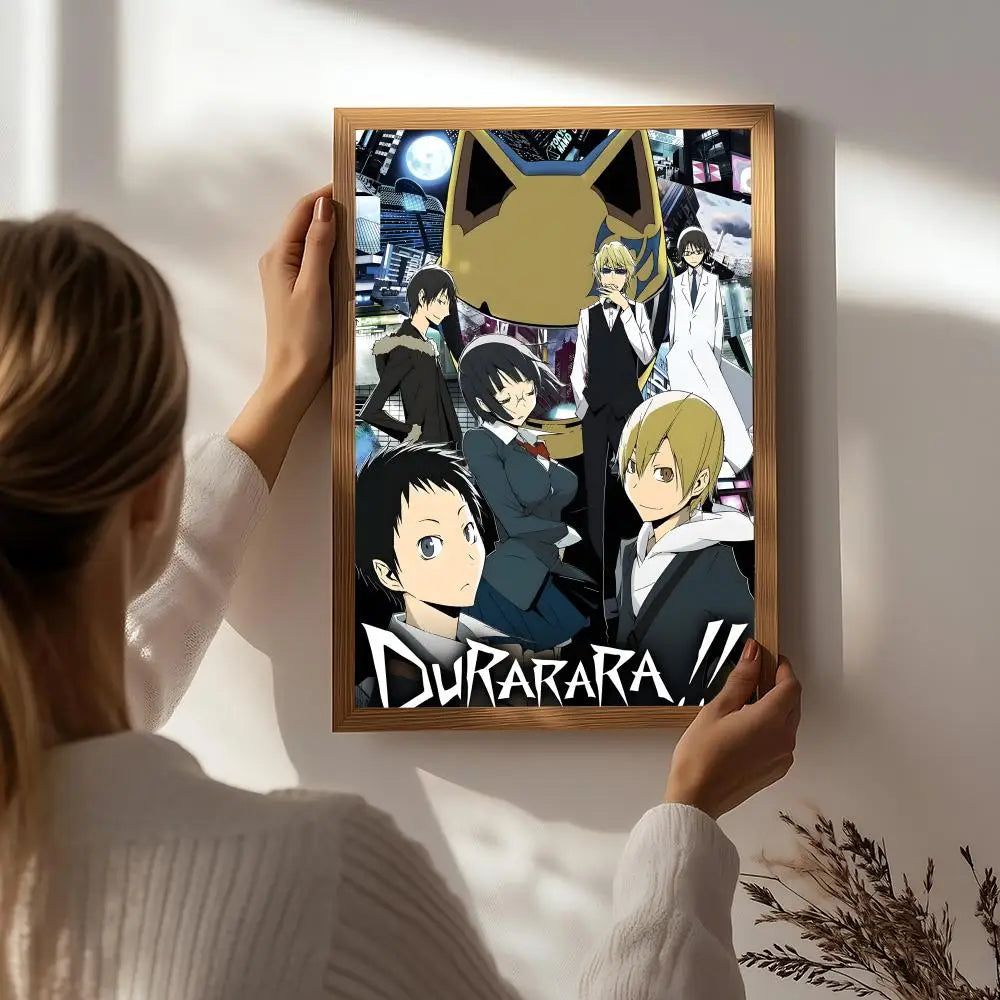 Anime D-Durarara!! Poster HD Self Adhesive Waterproof Wall Art Ideal for Home Office Dorm Bedroom Great Gift Peaceful Pleasures Health and Wellness White3 21X30cmNoframe