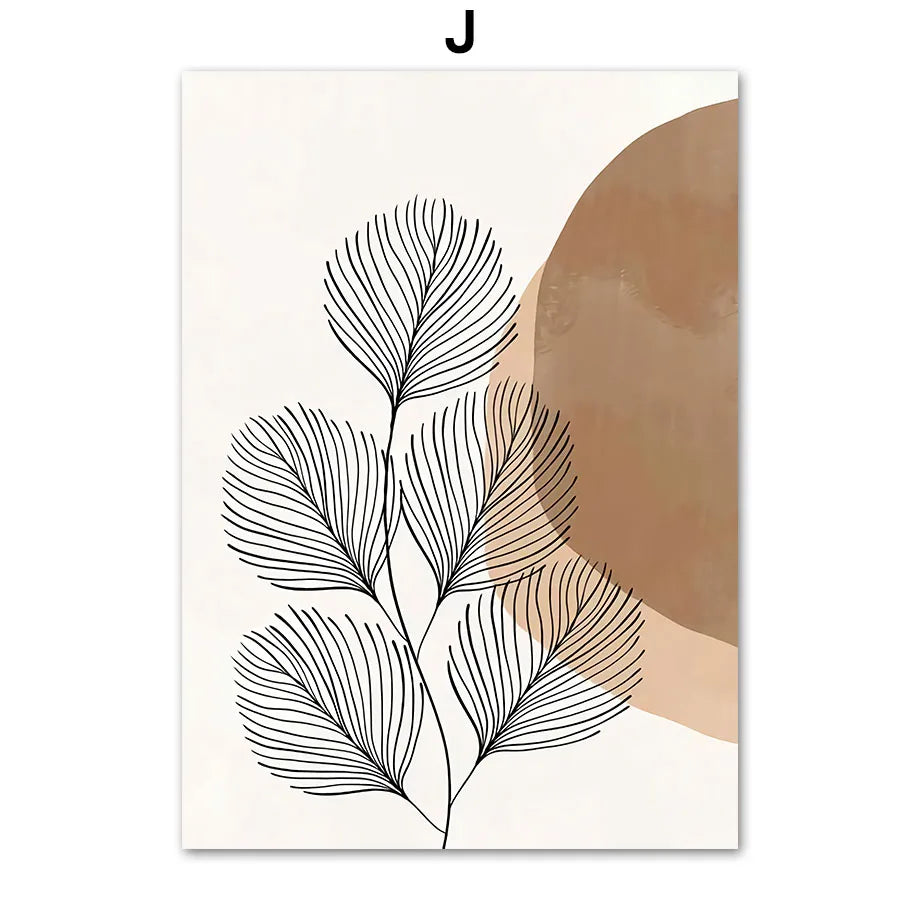 Boho Sage Leaves Plants Posters Abstract Artwork Geometric Wall Art Canvas Painting Nordic Art Poster For Living Room Home De Peaceful Pleasures Health and Wellness J 30x40cm Unframed