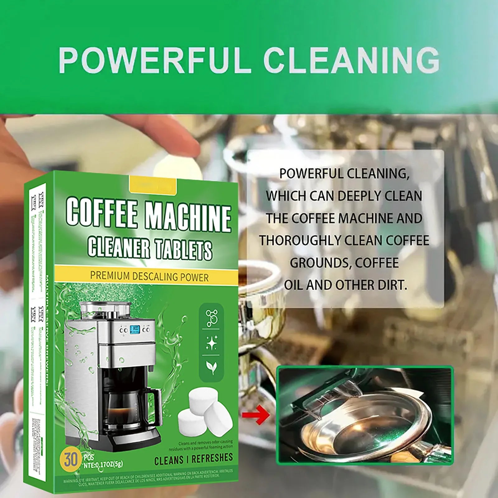Coffee Machine Cleaning Tablets With 30 Pieces Of Coffee Machine Descaling Agent For Deep Cleaning Of Coffee Stains Peaceful Pleasures Health and Wellness