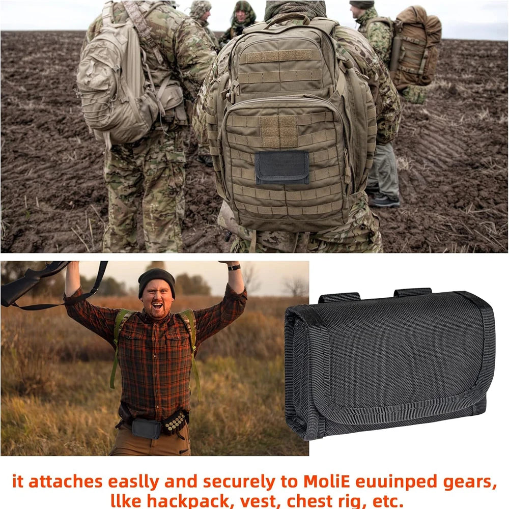 Molle Mounted Shotgun Shell Carrier, 10-Round Capacity Cartridge Holder, Universal 12 Gauge 20G Hunting Shotshell Reload Pouch Peaceful Pleasures Health and Wellness