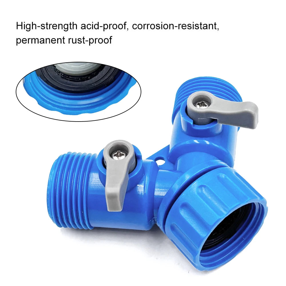 3/4'' Female Thread Shunt Valve Y-Shaped Quick Connector Garden Irrigation System Water Splitter Car Washing Water Controller Peaceful Pleasures Health and Wellness