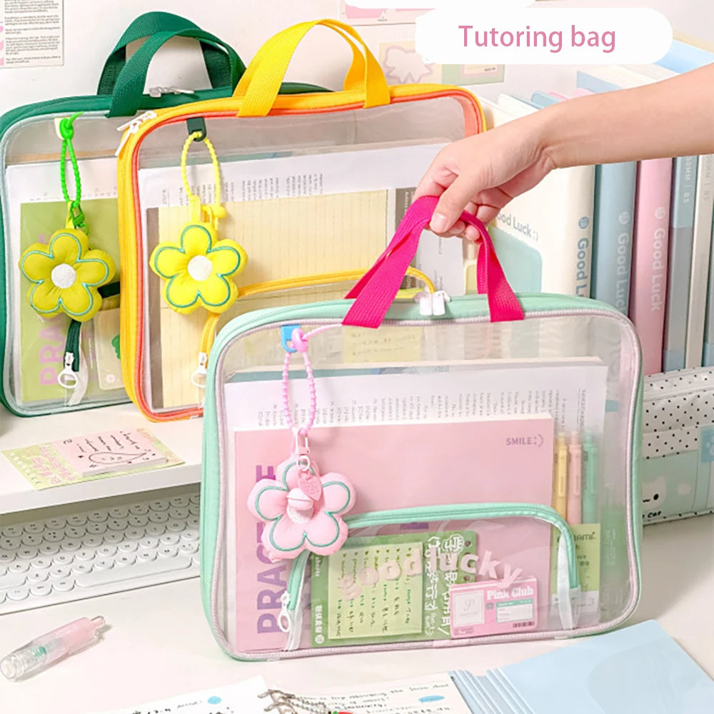 Horizontal Subject Classification Bag Student Hand-held Multi-layer