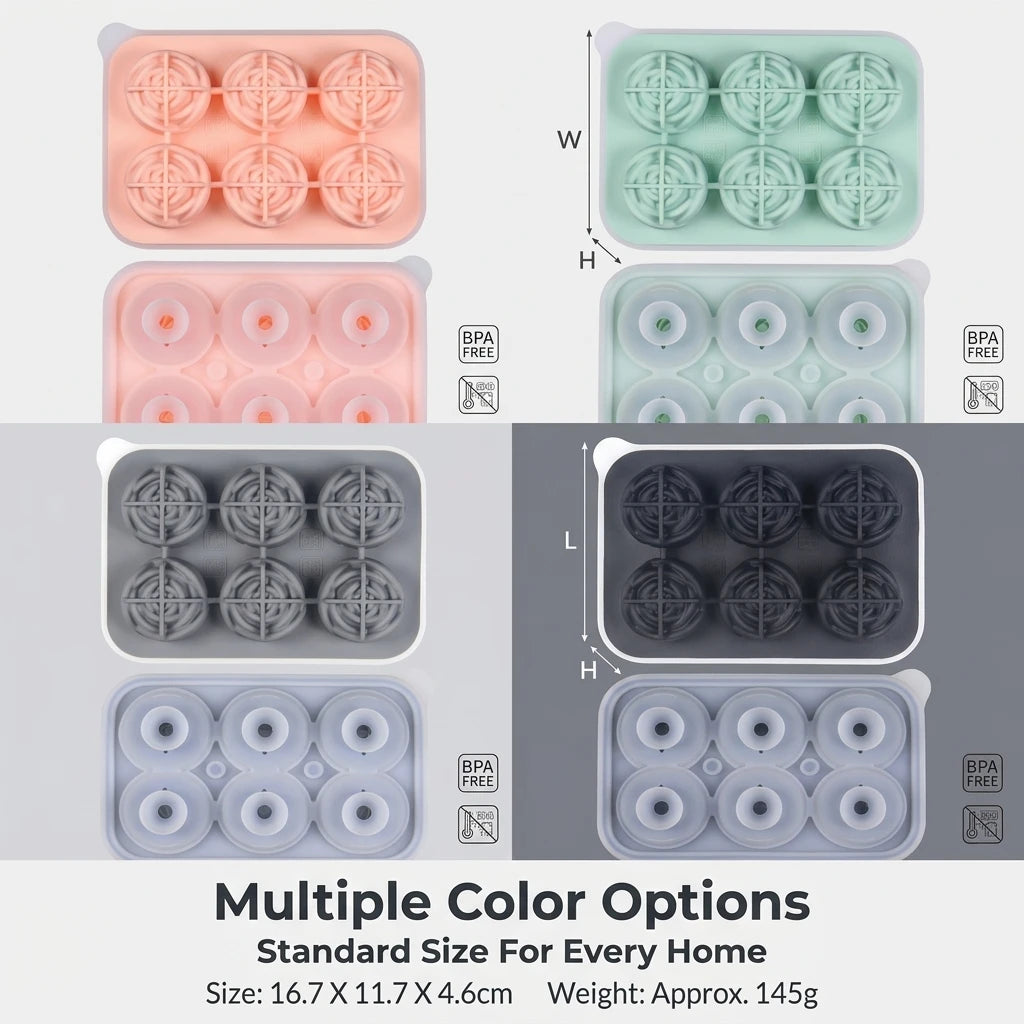 Food-grade silicone 6-piece rose ice cube tray with leak-proof funnel and buckle for DIY ice molds and ice cube molds Peaceful Pleasures Health and Wellness
