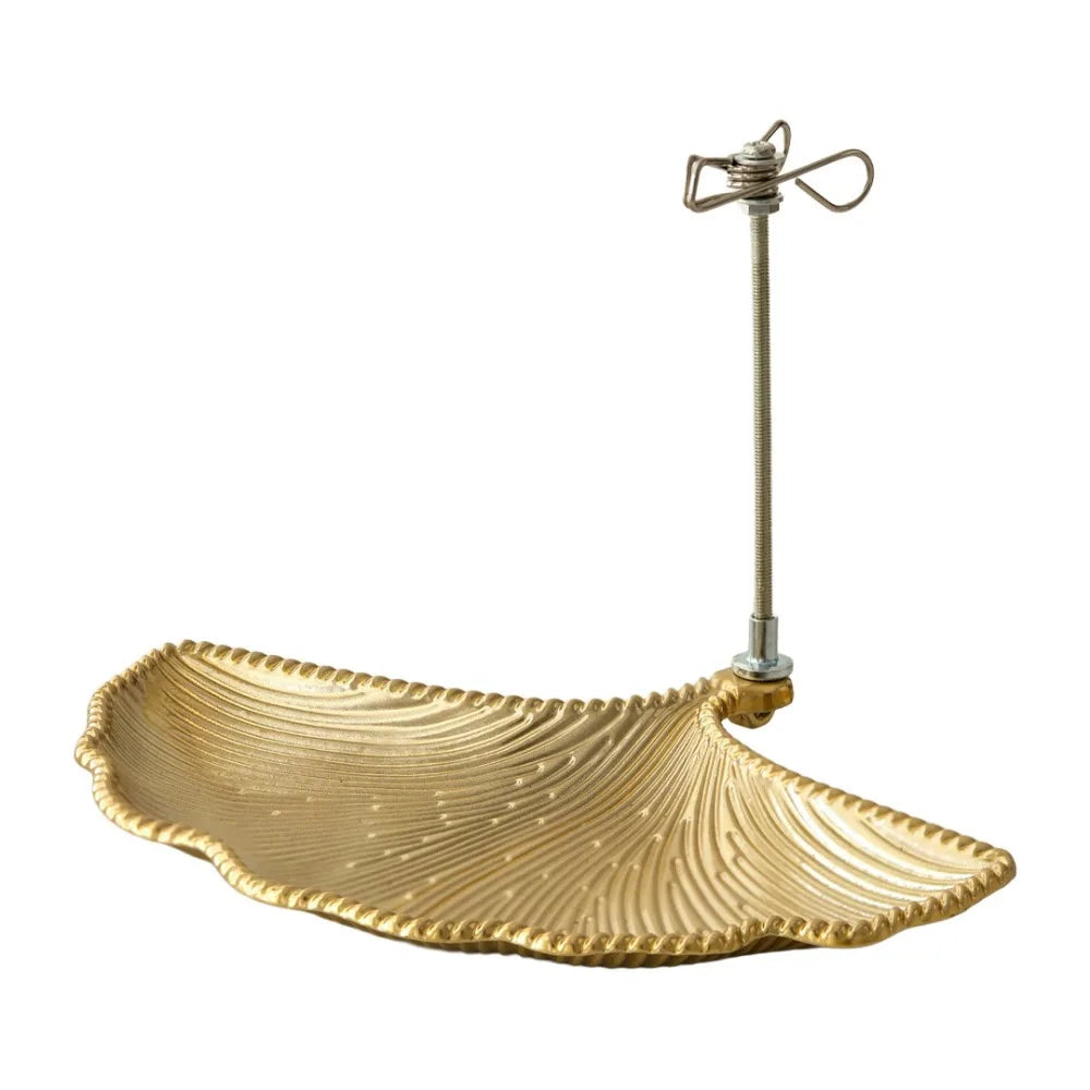 Leaf-Shaped Mosquito Coil Holder with Tray | Nordic Metal Stand