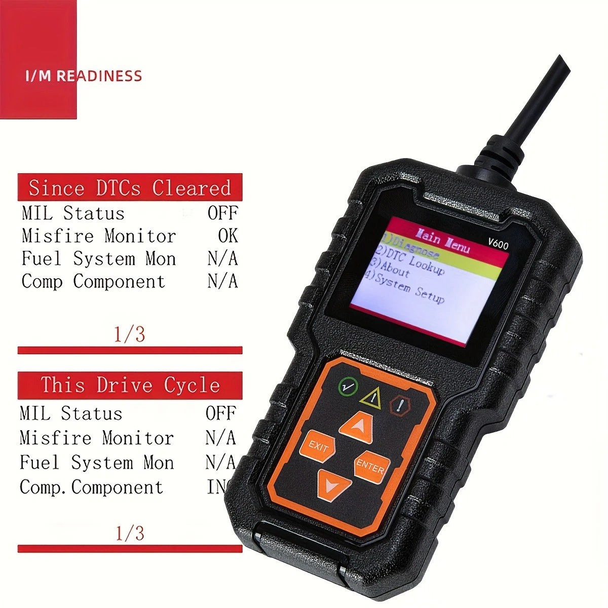 Professional Obd2 Scanner, a Car Fault Code Reader Diagnostic Tool That Supports Obd Ii Protocols since 1996, Supports Reading and Clearing Fault Codes, Battery Testing, Does Not Require Battery Power, USB Powered Peaceful Pleasures Health and Wellness