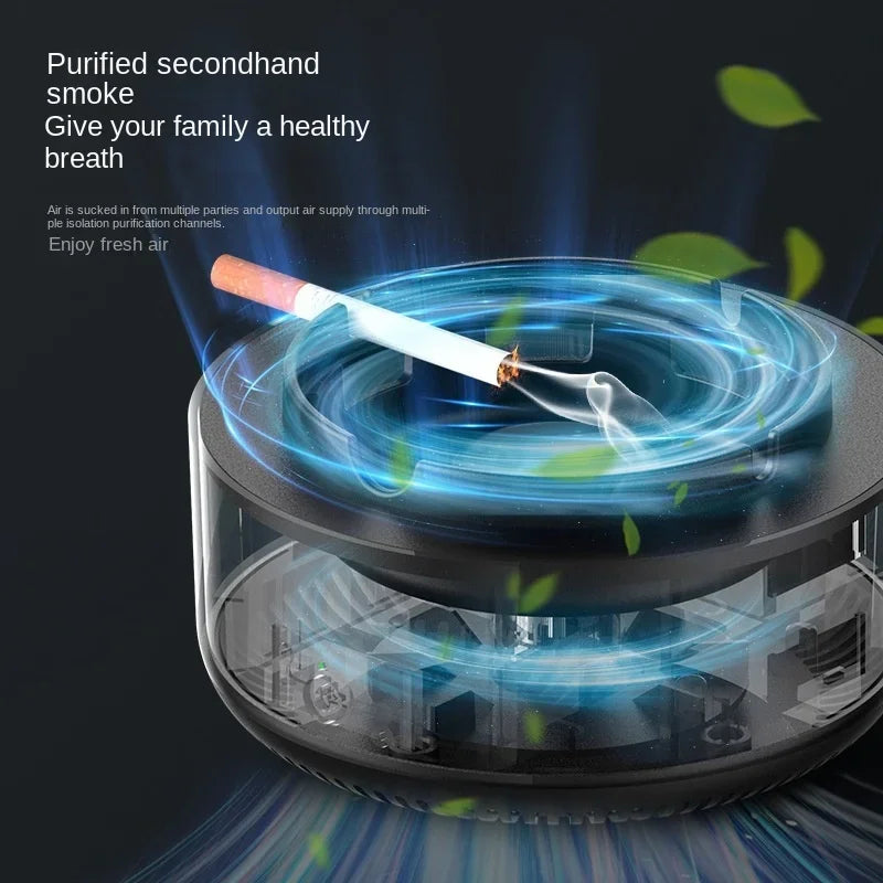 Portable Smokeless Ashtray Air Purifier Multi Filtration Removes Smoke Odor for Home Office Car Passive Smoking Protection Peaceful Pleasures Health and Wellness