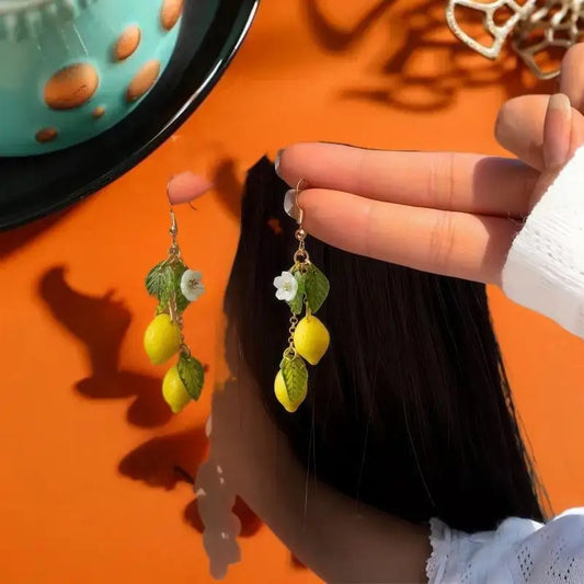 Bohemian Lemon Tassel Drop Earrings | Summer Beach Jewelry Dangle Drop Earrings Peaceful Pleasures Health and Wellness