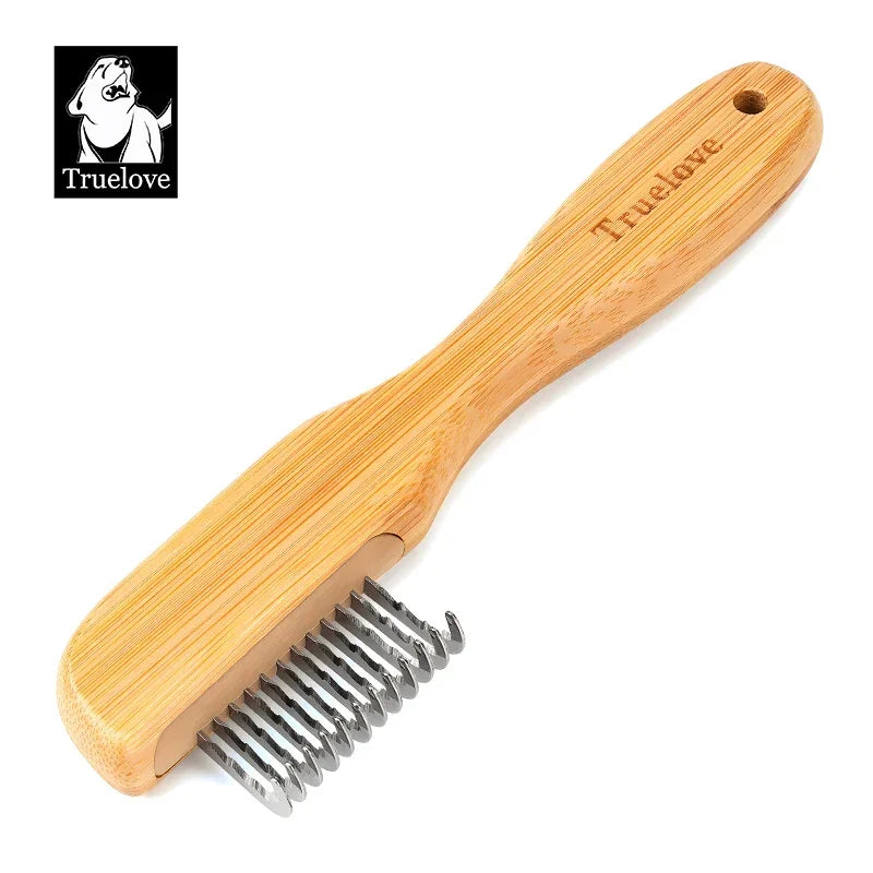 Truelove Bamboo Stainless Steel Pet Grooming Comb TLK25132 Peaceful Pleasures Health and Wellness Bamboo 17.6cmX5cm China Mainland