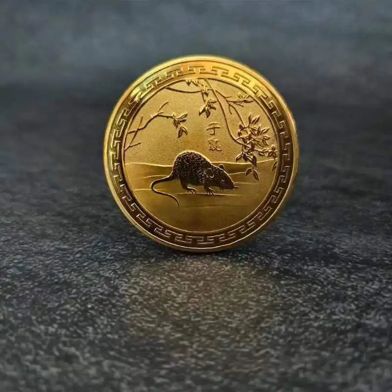 45mm Chinese Coins Lucky Animal Dragon Snake Horse Sheep Collectible Coins Metal Collection New Year Souvenir медали наградные Peaceful Pleasures Health and Wellness Rat