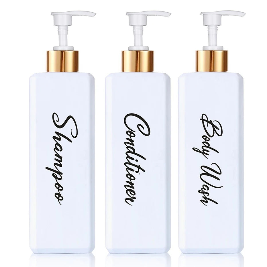 Refillable Shampoo and Conditioner Dispenser with Pump Bath Shower Shampoo Conditioner Lotion Soap Container Bottle Peaceful Pleasures Health and Wellness