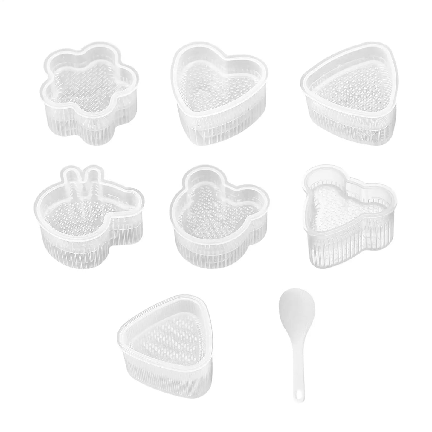8-Piece Sushi Mold Kit – Rice Ball & Onigiri Press Maker