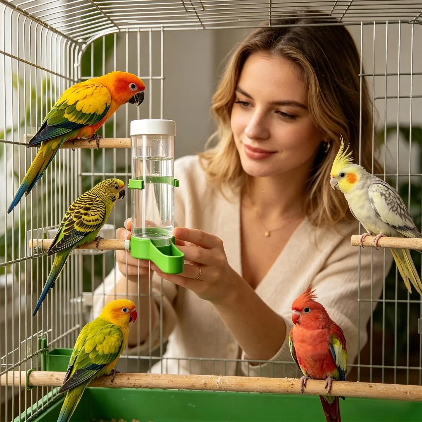 140ml Automatic Bird Water Dispenser – Leak-Proof Cage Waterer