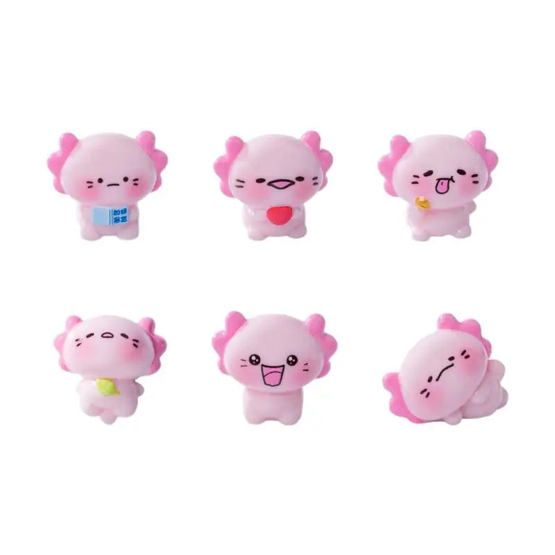 6pcs Resin Axolotl Miniature Figures – Micro Garden Ornaments