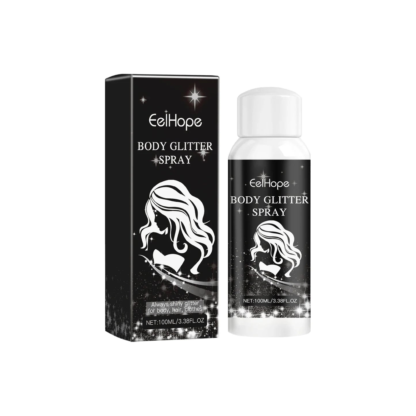 Eelhope Body & Face Glitter Spray – Shimmer Highlighter 100ml