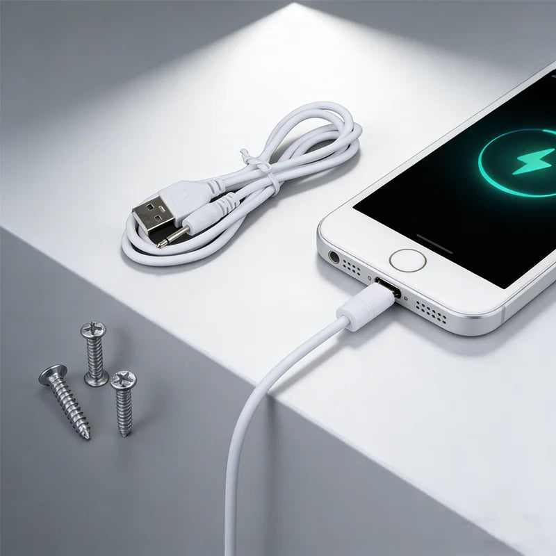 USB to 2.5mm DC Charging Cable for Personal Massagers – 1m DC Charging Cable Peaceful Pleasures Health and Wellness