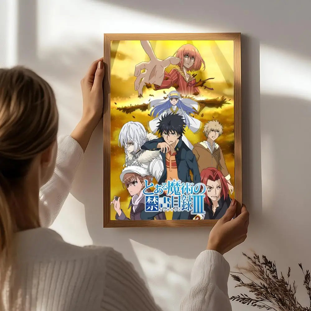 A Certain Magical Index Anime Poster – HD Waterproof Wall Art Anime Wall Poster Peaceful Pleasures Health and Wellness White3 40X50cmNoframe