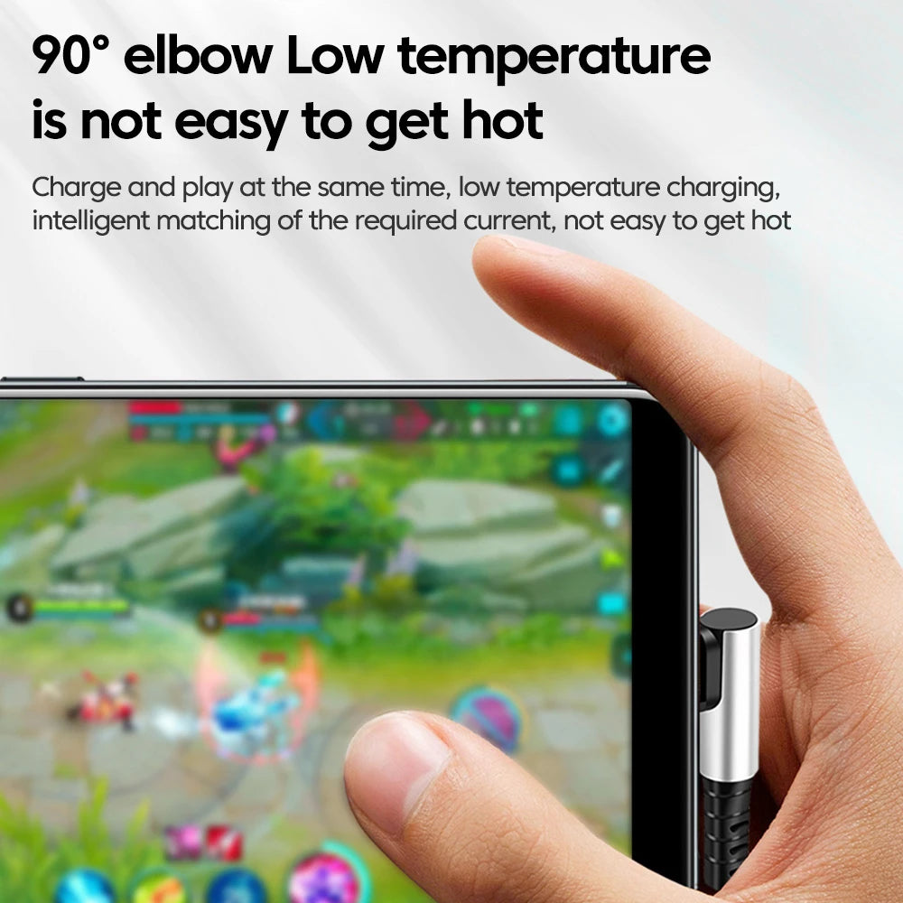 90° Elbow USB-C to USB-C Fast Charging Cable 25/50cm | 6A